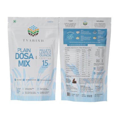 Tvarish Instant Plain Millet Dosa Mixes (2*200g) Tvarish Instant Plain Millet Dosa Mixes (2*200g)