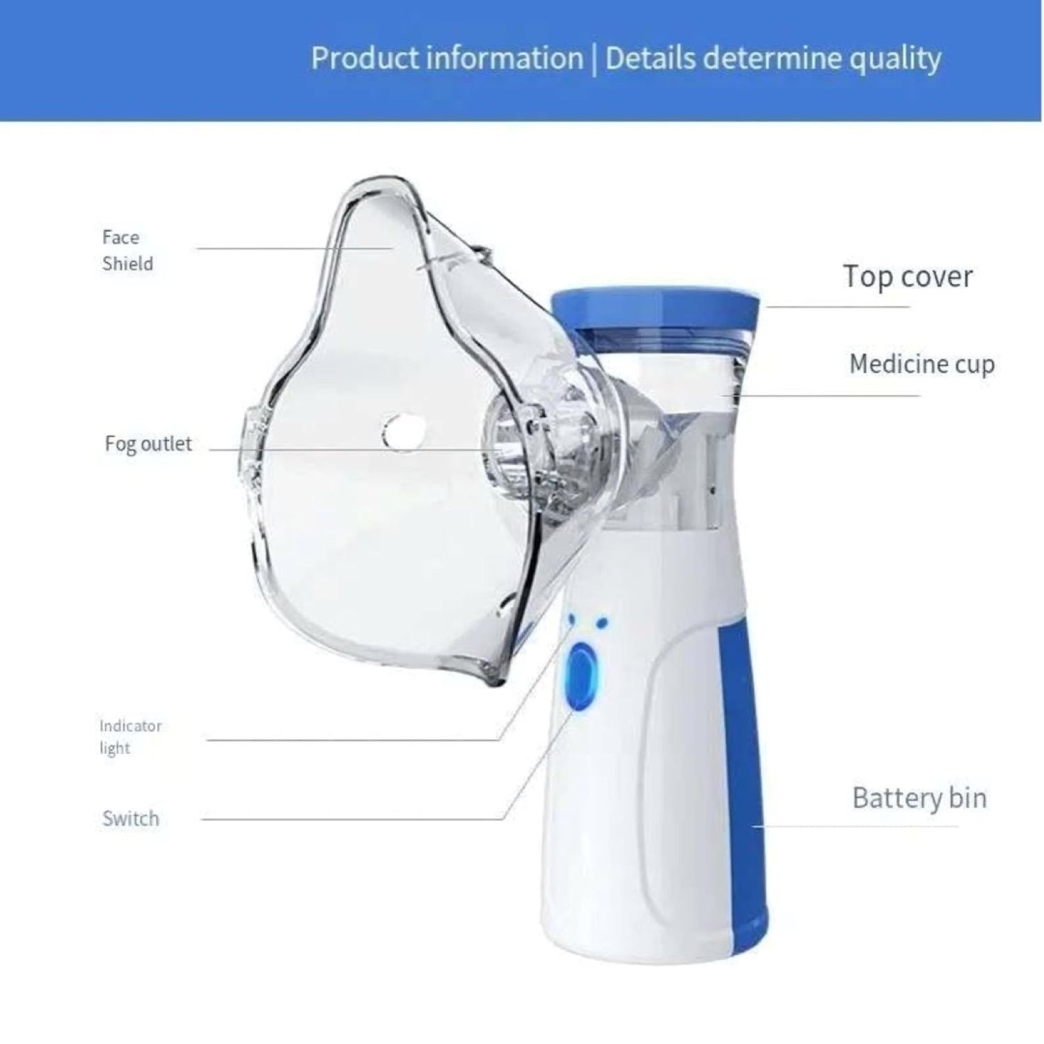 Nebulizer,Portable Mesh Nebulizer Mini Vaporizers Handheld Atomizers for Adults and Children,Ultrasonic Humidifier for Home and Travel Use, Steam Mesh Inhalators