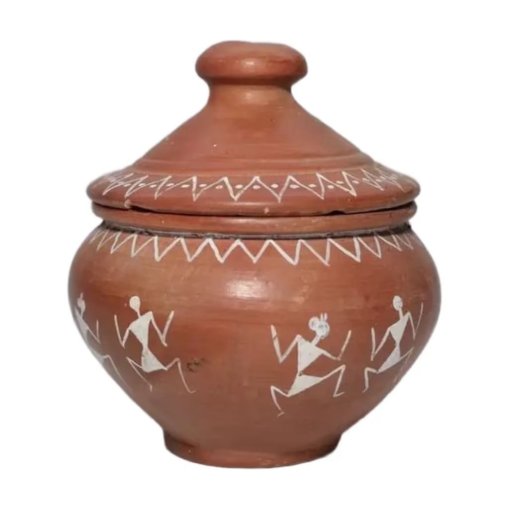 Terracotta Planter with Tribal Art