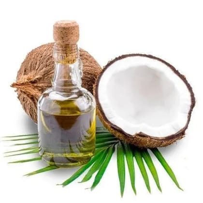 Pure Coconut Oil with Fresh Coconuts & Palm Leaves - Natural & Versatile Pure Coconut Oil with Fresh Coconuts & Palm Leaves - Natural & Versatile
