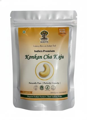 Maa Roots W180 Cashew Nuts 200g | Extra Large Premium Whole Kaju | Unroasted Konkan Cashews | Natural Dry Fruits | High Protein & Fibre Healthy Snacks