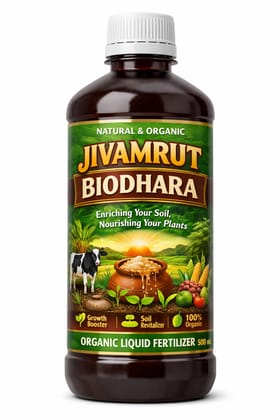 JIVAMRUT BIODHARA Organic Liquid Fertilizer - Natural Soil Enricher & Plant Nourisher 500ml