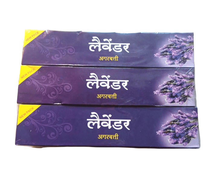 Expert Quality Hand Rolled Lavender Incense Sticks by Vijay Perfumery Works (30g per pack)