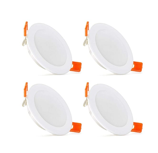 UBX Flora 9W LED Down Light, Round, Pack of 4, Recessed Ceiling LED Light, Suited for 3 inch Junction Box 