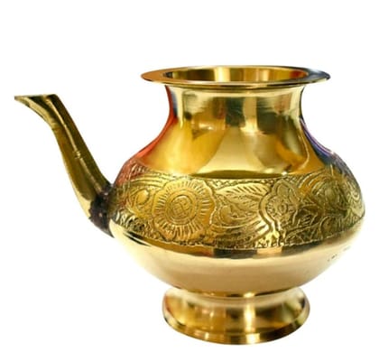 Mii Art Brass Neti Pot Pooja Lota / Karva for Karvachauth & Kalash | midium Brass Lota 250 ml (Size – 10 cm) | Pack of 1