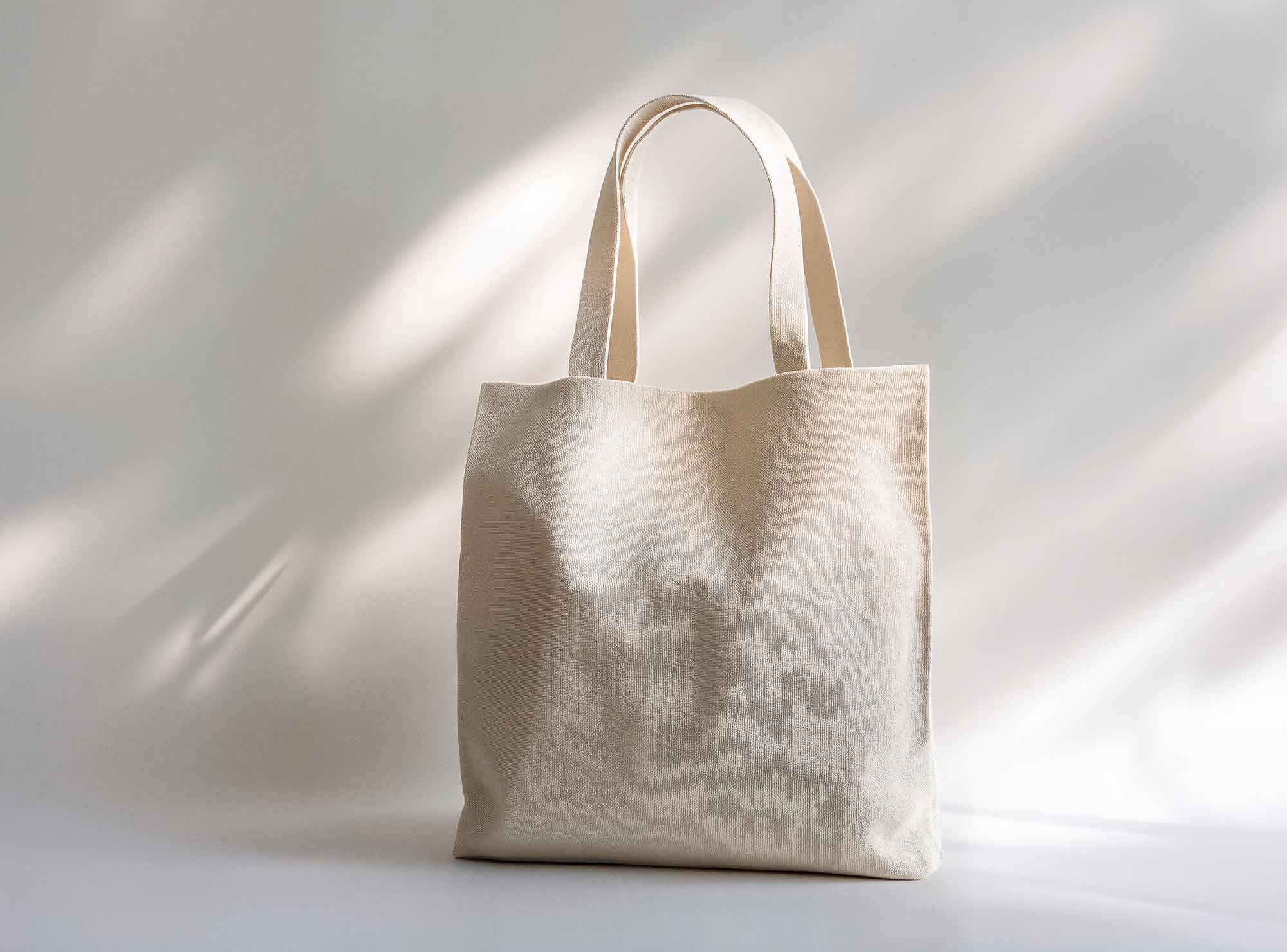 Beige Reusable Canvas Tote Bag for Everyday Essentials