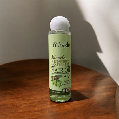 Mirakle Therapeutic Nourishing Hair Oil 100 ml | Ayurvedic Daily Hair Nourishment & Growth Oil with Black Seed, Olive, Amla, Cactus & Jojoba | Pack of 1