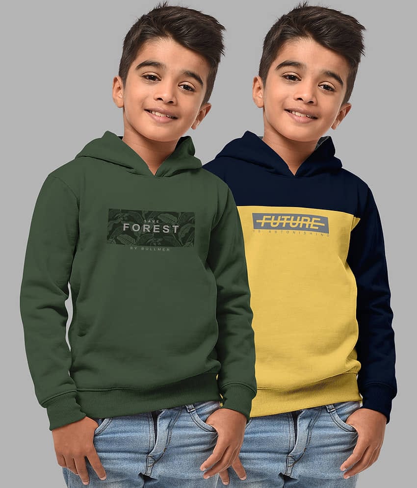 HELLCAT Pack of 2 Boys Cotton Blend Sweatshirt ( Multi Color )