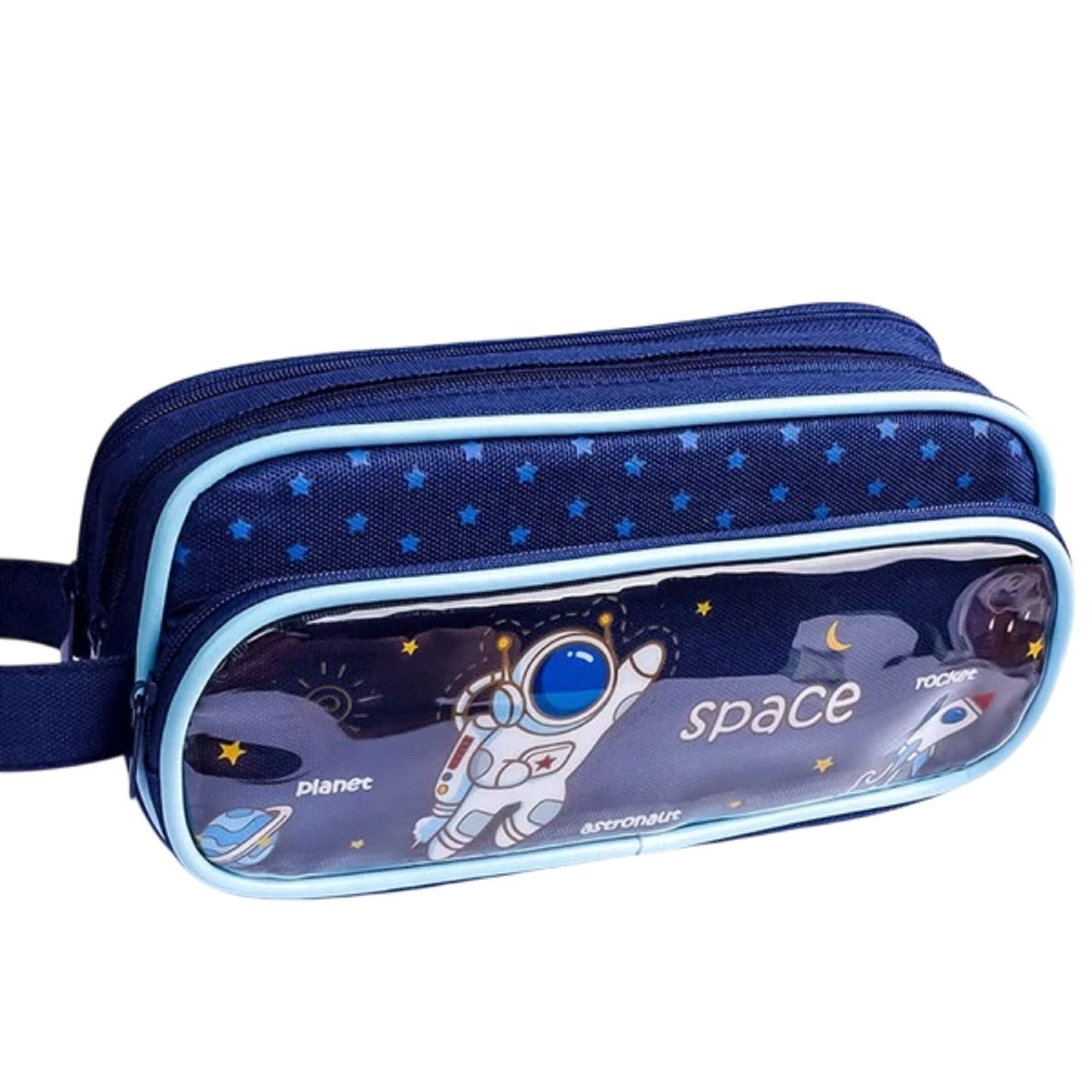 KTRS Enterprise Pencil Box Three Layers Large Capacity Pencil Bag Stationery Aesthetic Transparent Grid Pen Case Girl Zipper Pencil Pouch School Supplies - Randomly Assorted