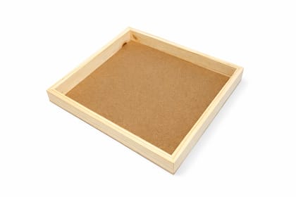 DEVESHA DIY Wooden Serving Tray - 12 × 12 × 1.5 Inch (Without Handle) | Wooden Tray for Art, Craft, Decoupage & Decoration