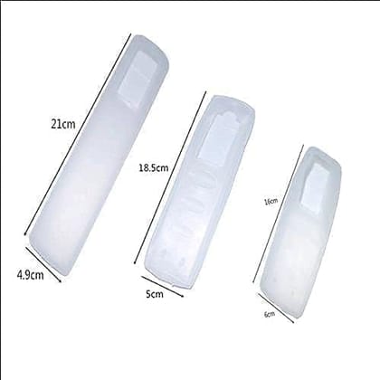 Stretchable Silicone Remote Cover Set – Dustproof & Waterproof for TV, AC, Setup Box Remotes (Transparent, Various Sizes)