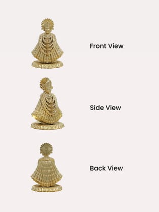 Brahma 3D Farm Khatu Shyam Ji Idol for Car Dashboard, Home Temple/Mandir & Office, Divine God Idol Spiritual Gift for Housewarming & Festivals (2 inch, Gold Color)