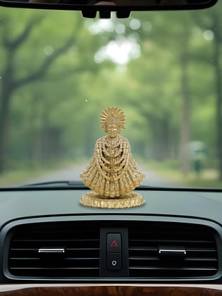 Brahma 3D Farm Khatu Shyam Ji Idol for Car Dashboard, Home Temple/Mandir & Office, Divine God Idol Spiritual Gift for Housewarming & Festivals (2 inch, Gold Color)