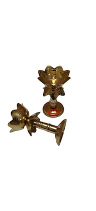 SAGAR Golden Brass Diya Lamp for Pooja & Home Decor