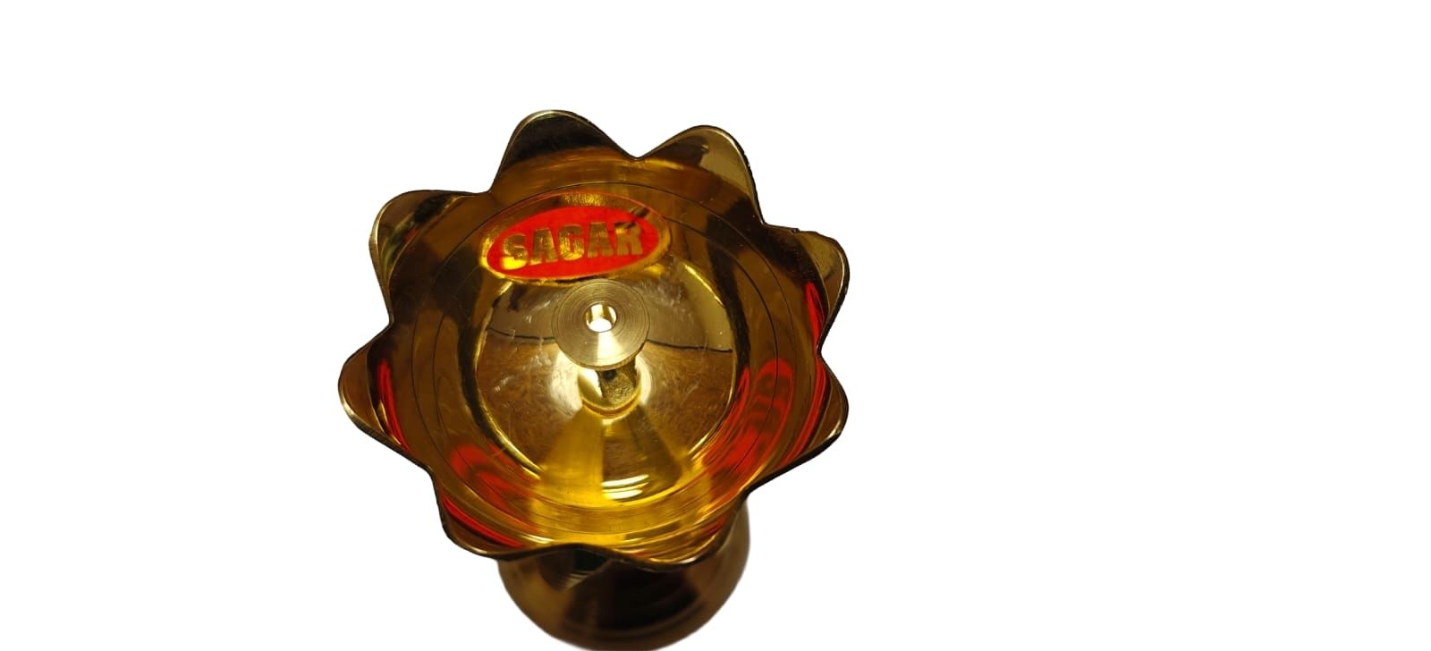 SAGAR Golden Brass Diya Lamp for Pooja & Home Decor