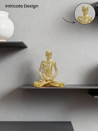 Brahma 3D Farm Shrimad Rajchandra Idol for Car dashboard, Home & Decor, Mandir, Office Desk, Spiritual Gift  (2 inch, Gold Color)