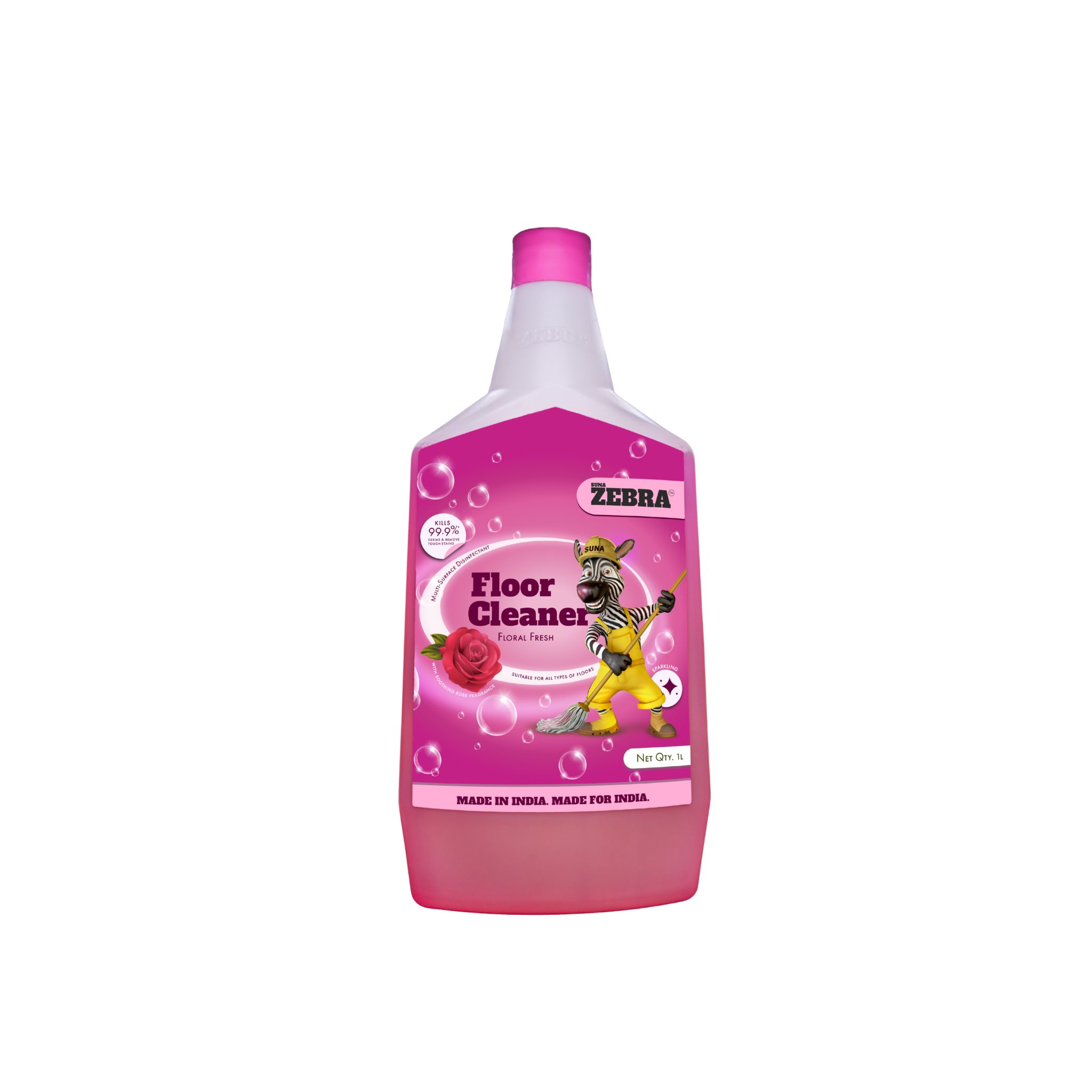 Suna Buildchem Multi-Surface Disinfectant Floor Cleaner Soothing Rose Fragrance 1L