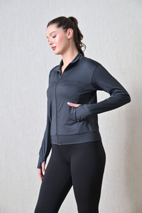 Body Smith Women Solid Full Sleeves Mesh Zipper