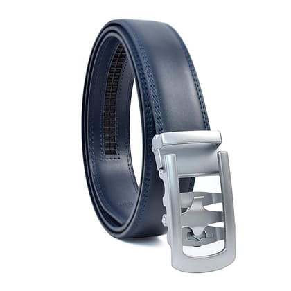 WildHorn Men's Genuine Leather Belt for Men| Premium Auto-Lock Buckle | Adjustable up to 48” (MIDNIGHT NAVY)