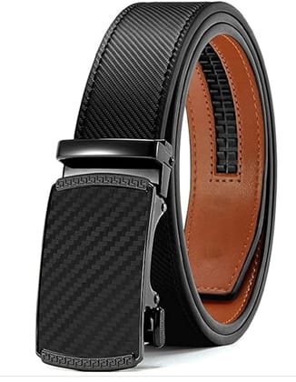 Contacts Genuine Leather Belt for Men with Autolock Buckle