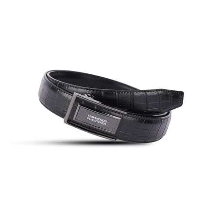 HAMMONDS FLYCATCHER Genuine Leather Belt for Men, Premium Leather Belt with Auto Lock mechanism (Black)