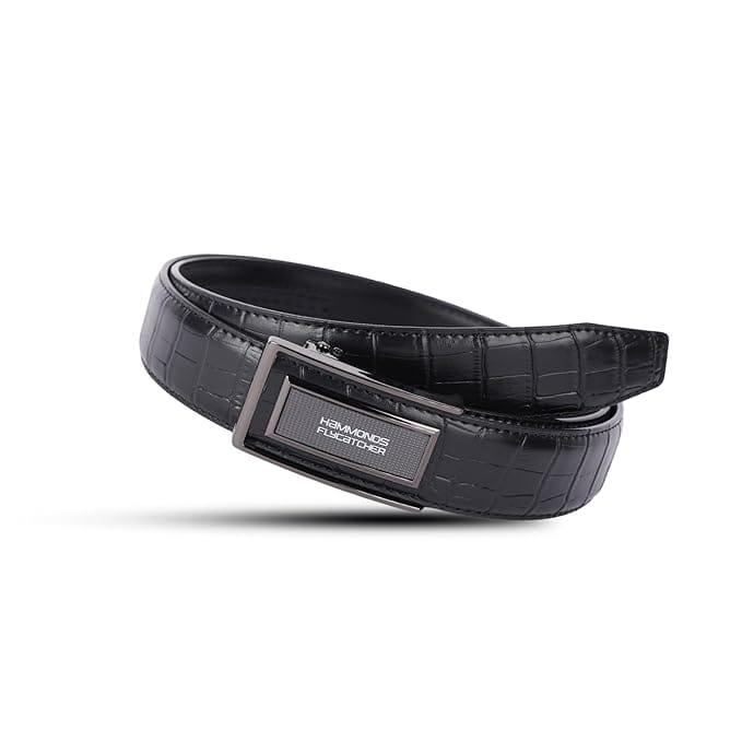 HAMMONDS FLYCATCHER Genuine Leather Belt for Men, Premium Leather Belt with Auto Lock mechanism (Black)