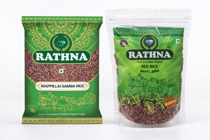 Red Rice Mapillai Samba Rice (Medium Grain, Unpolished)  (0.5 kg)
