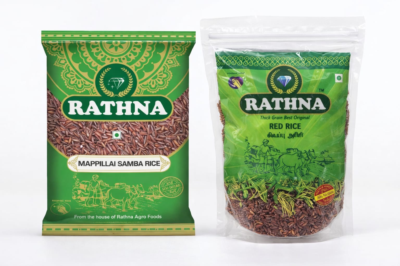 Red Rice Mapillai Samba Rice (Medium Grain, Unpolished)  (0.5 kg)