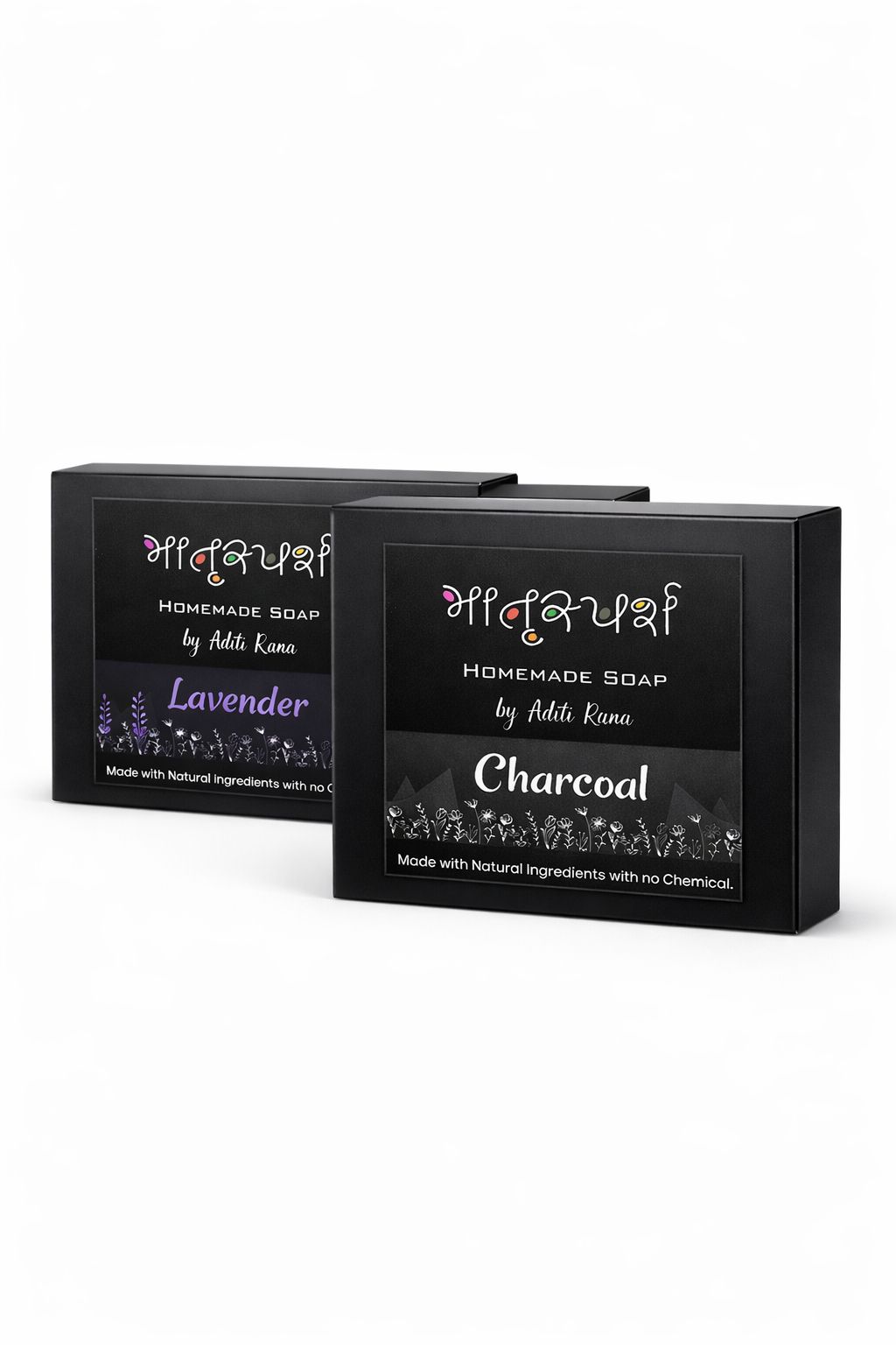मातृस्यर्श Homemade Soap by Aditi Rana - Lavender & Charcoal (Chemical-Free)