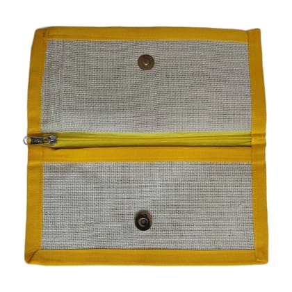 Yellow and Natural Color Hand Pouch