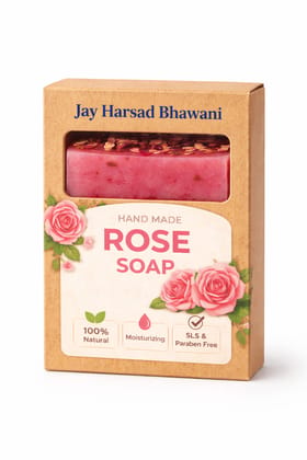 Jay Harsad Bhawani Hand Made Rose Soap - 100% Natural, Moisturizing, SLS & Paraben Free