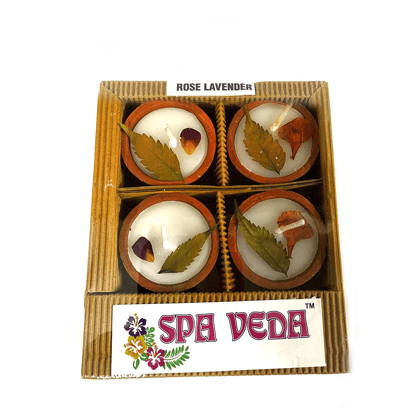  Spa Veda Scented Candles, Set of 4