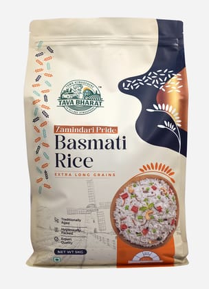 TAVA BHARAT Premium Basmati Rice, Zamindari Pride, 5 kg
