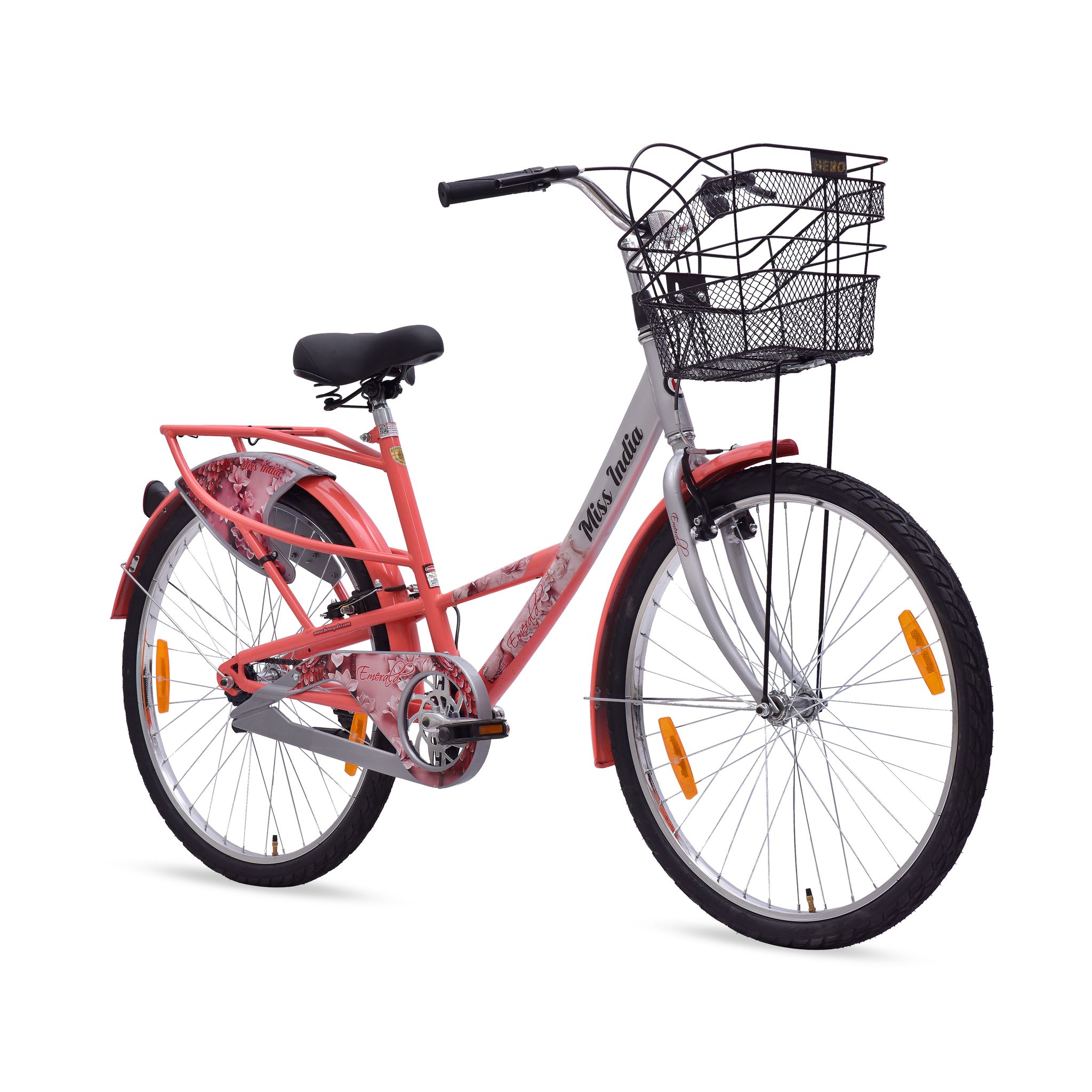 HERO Emerald 26 T (inch) Mountain Cycle (Single Speed, Peach, Rigid)