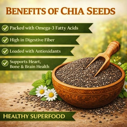 Qawvler Raw Chia Seeds | Rich in Omega-3 | Non GMO High in Dietary Fiber & Protein | Weight Management | Healthy Seeds | 250 Gram Pouch