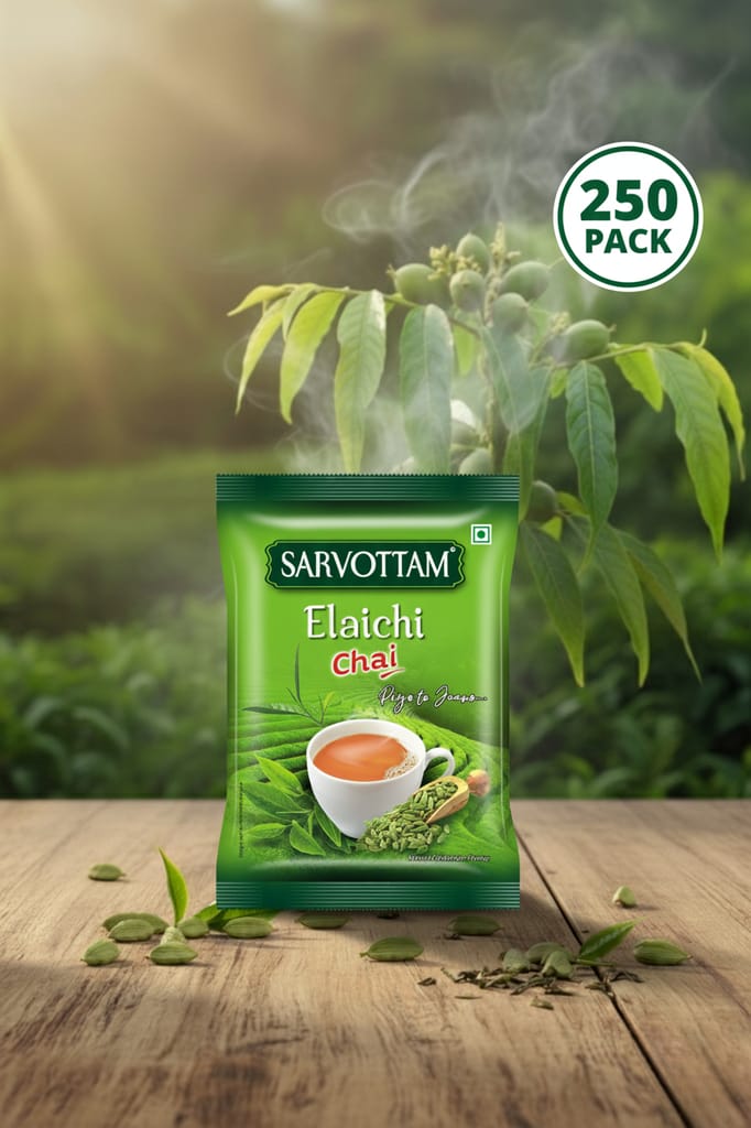 Sarvottam Elaichi Tea, Premium Cardamom Flavoured Tea, Refreshing & Aromatic Chai Blend