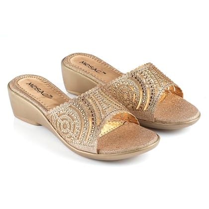 MOSAC Women's Party-Wear Trendy Designer Wedding Casual Slip-On Wedge Fashion Wedding Sandal