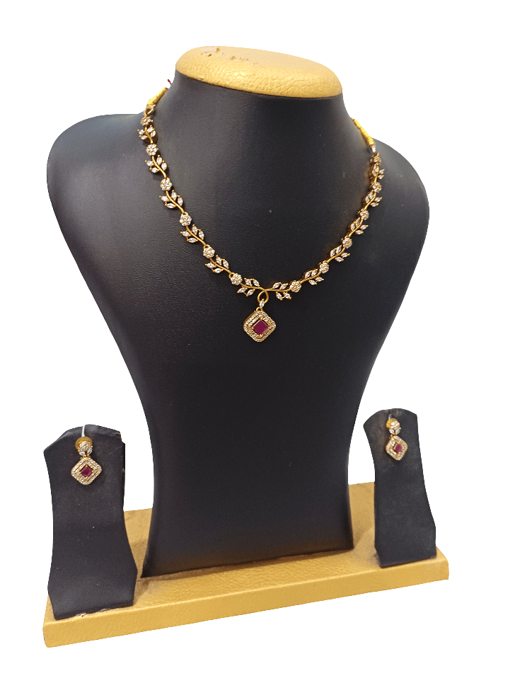 Elegant Gold-Plated Imitation Necklace Set