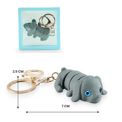 Farm Buddies 3D Printed Keychains – Articulated Animal Toys, Pocket-Friendly Keyrings, Stress Relief Desk Toys for Kids & Adults, Collectible Accessories (Blooney – The Dog, Medium)