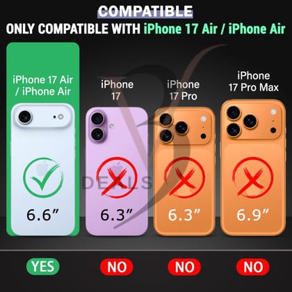 V3Deals Protective Case Compatible for iPhone 17 Air, Four Layer Structure with Soft Microfiber Lining, Shockproof Hard PC, Liquid Silicone, Camera and Screen Protection, Wireless Charging Support
