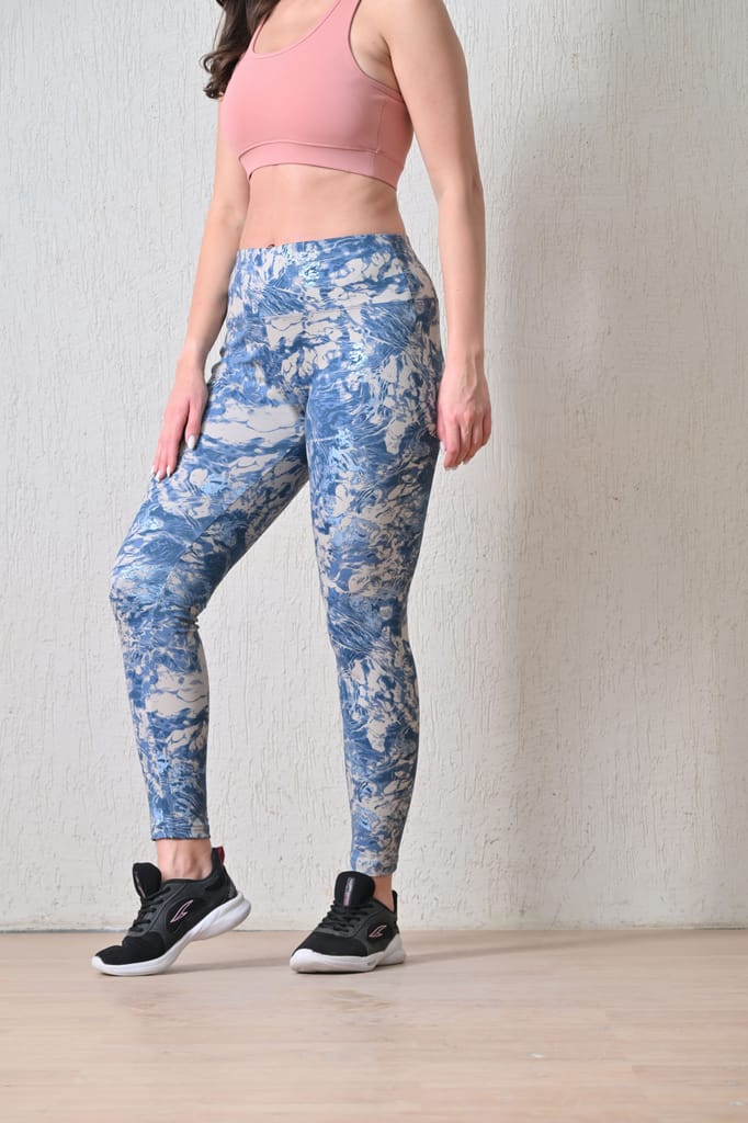 Body Smith Women’s Solid Blue High Waist Active Sports Tights with Side Pocket | Stretchable Gym Leggings for Yoga, Running & Workout | Comfortable & Stylish Fitness Wear