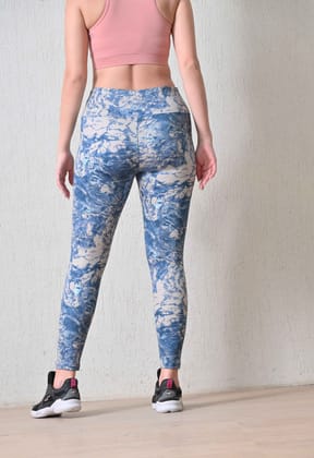 Body Smith Women’s Solid Blue High Waist Active Sports Tights with Side Pocket | Stretchable Gym Leggings for Yoga, Running & Workout | Comfortable & Stylish Fitness Wear