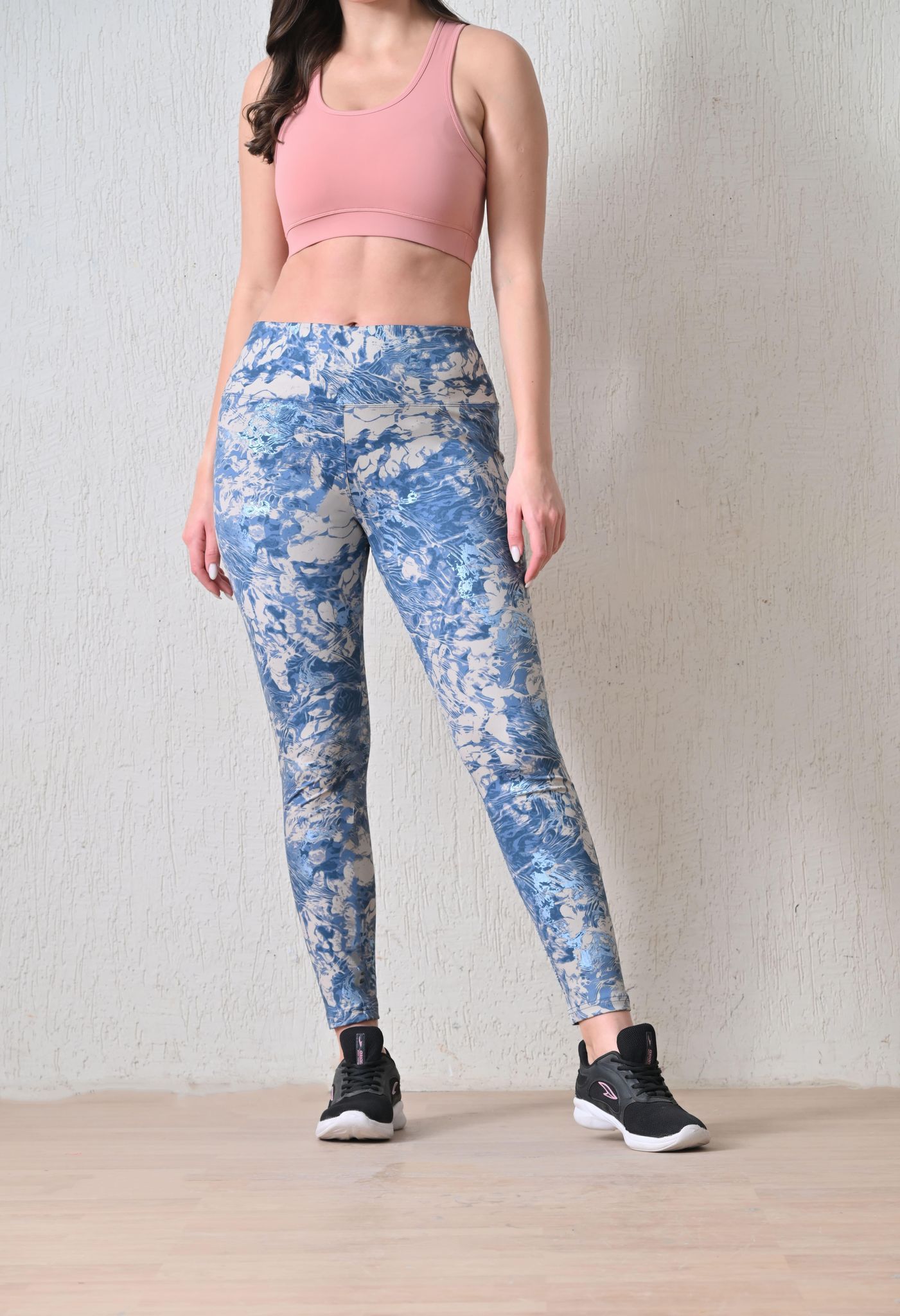 Body Smith Women’s Solid Blue High Waist Active Sports Tights with Side Pocket | Stretchable Gym Leggings for Yoga, Running & Workout | Comfortable & Stylish Fitness Wear