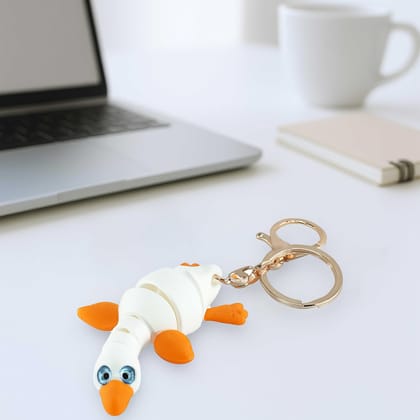 Farm Buddies 3D Printed Keychains – Articulated Animal Toys, Pocket-Friendly Keyrings, Stress Relief Desk Toys for Kids & Adults, Collectible Accessories (Hansa – The Goose, Medium)
