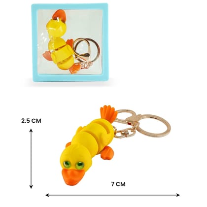 Farm Buddies 3D Printed Keychains – Articulated Animal Toys, Pocket-Friendly Keyrings, Stress Relief Desk Toys for Kids & Adults, Collectible Accessories (Charlie – The Duck, Medium)
