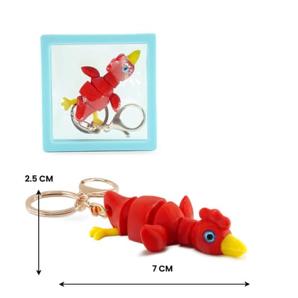 Farm Buddies 3D Printed Keychains – Articulated Animal Toys, Pocket-Friendly Keyrings, Stress Relief Desk Toys for Kids & Adults, Collectible Accessories (Kiki – The Rooster, Medium)