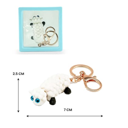 Farm Buddies 3D Printed Keychains – Articulated Animal Toys, Pocket-Friendly Keyrings, Stress Relief Desk Toys for Kids & Adults, Collectible Accessories (Mimi – The Sheep, Medium)