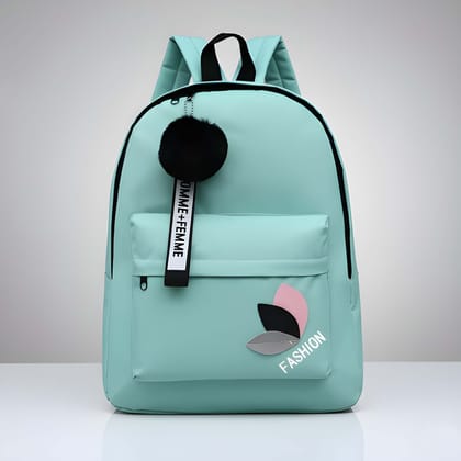 Modern Stylish Backpack Bag with Pom-Pom Charm for Girls and Women | Fashionable Lightweight School & College Backpack