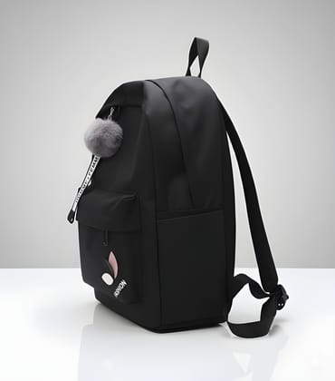Latest Modern Backpack Bag with Pom-Pom Charm for Girls and Women | Fashionable Lightweight School & College Backpack
