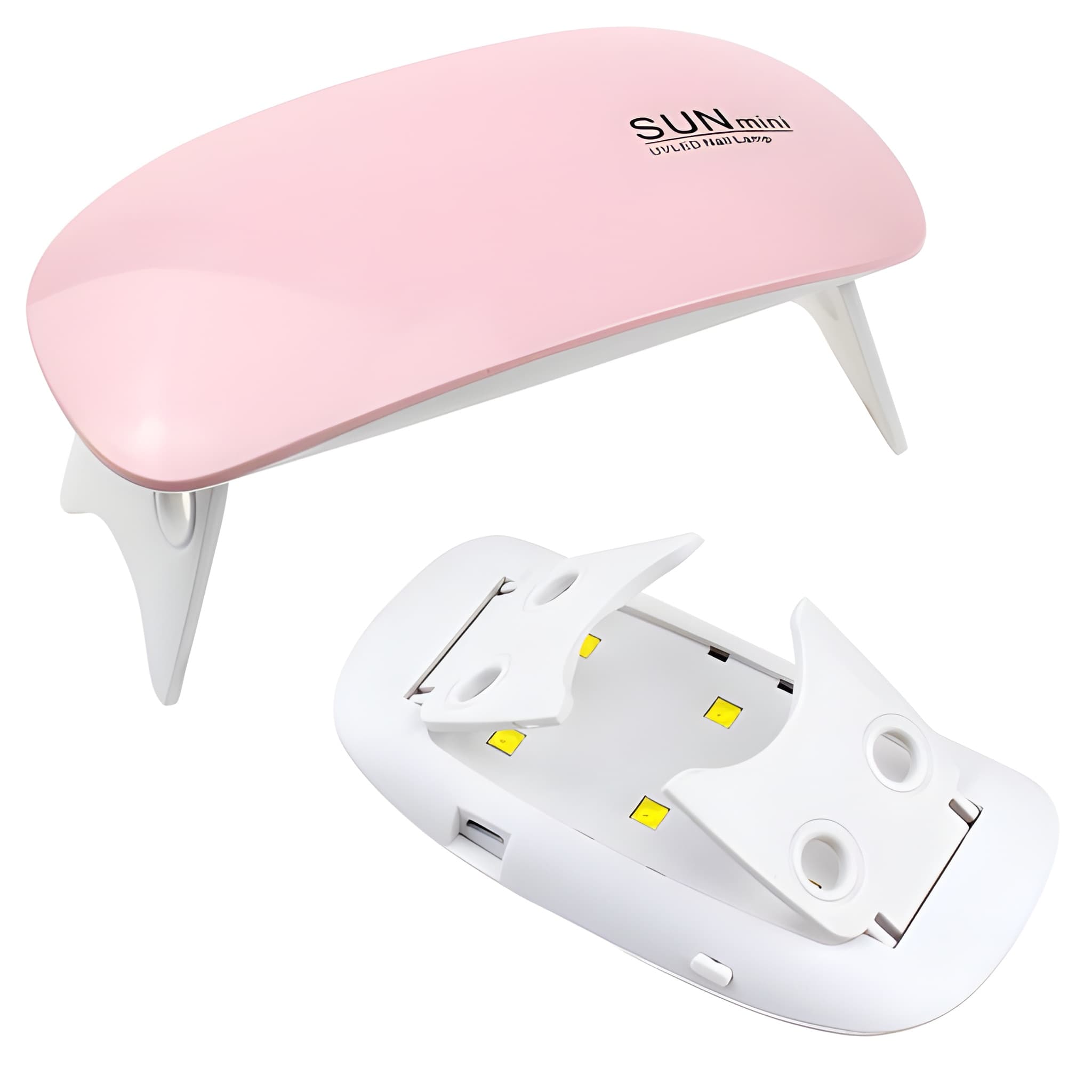 SUN Mini Portable UV LED Nail Lamp for Gel Polish Curing | Compact Travel-Friendly Nail Dryer for Hands & Feet | Quick Drying, Salon-Quality Results | Pink
